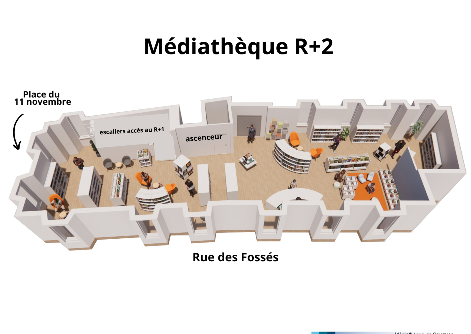 Plan de la future médiathèque